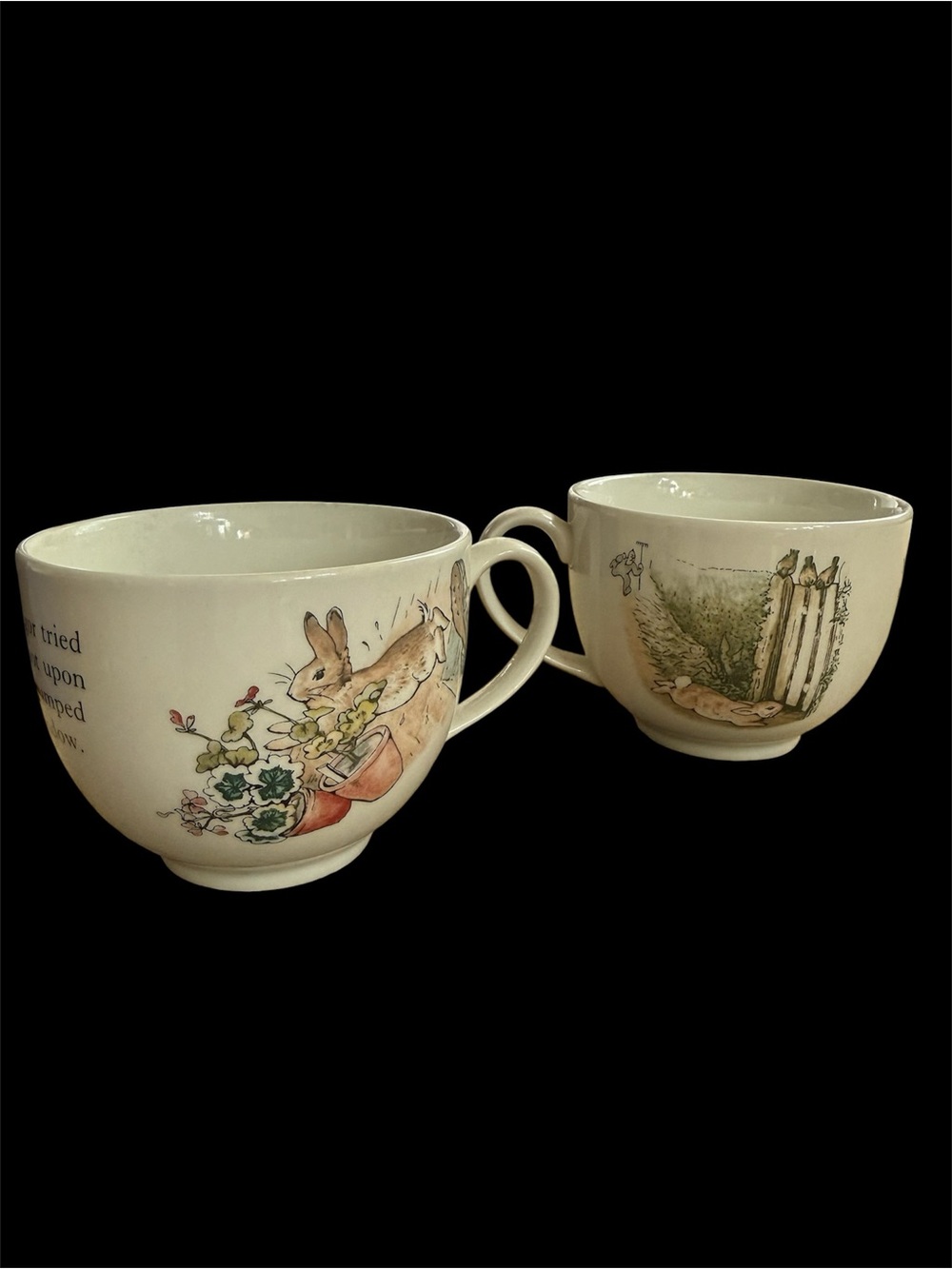 Antique 1993 Wedgwood Peter Rabbit Ceramic Cups from Witch’s Estate Sale  Cute!